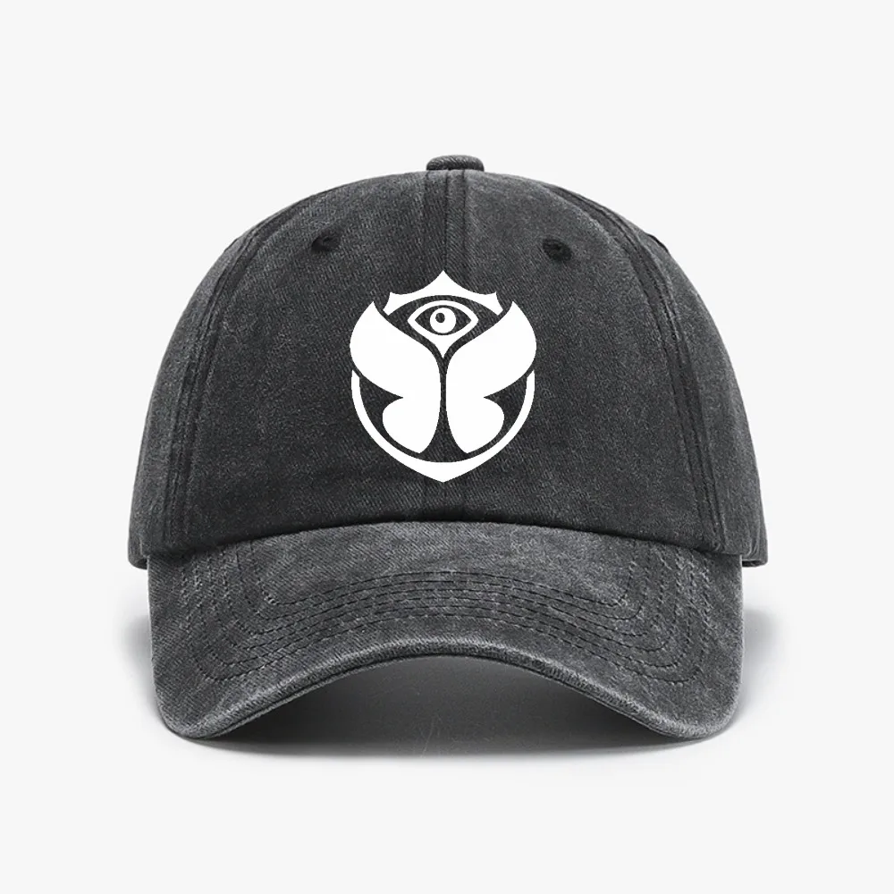 

Tomorrowland Belgium Casual Baseball Cap Vintage Washed Distressed Denim caps Unisex Breathable sun hat Summer Snapback hats