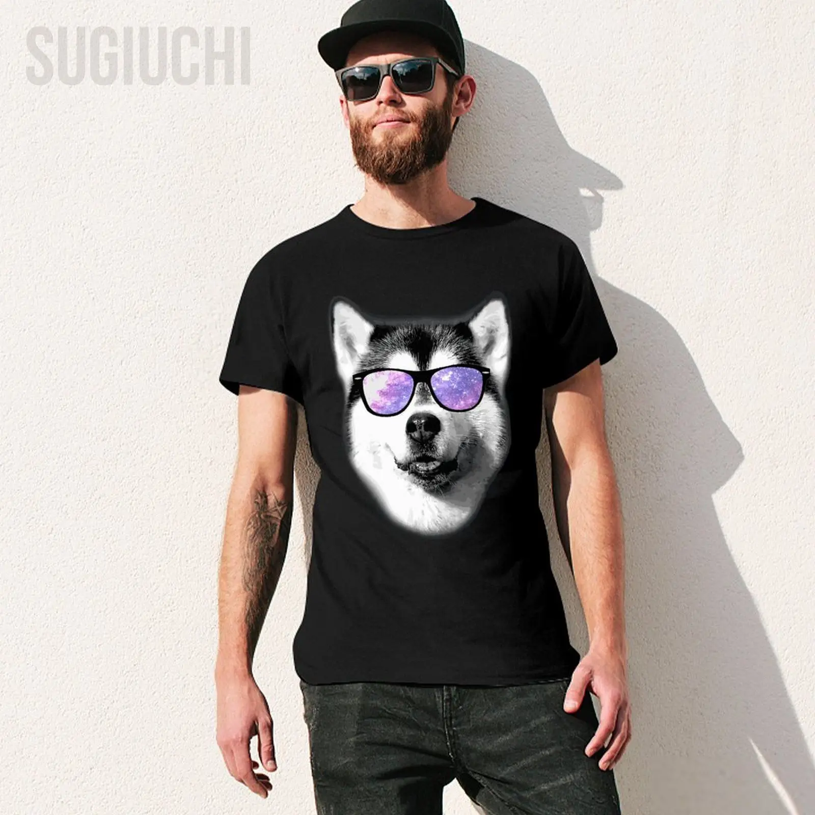 Unisex Men Siberian Husky Gift Tshirt Tees T Shirts Women Boys 100% Cotton T-Shirt