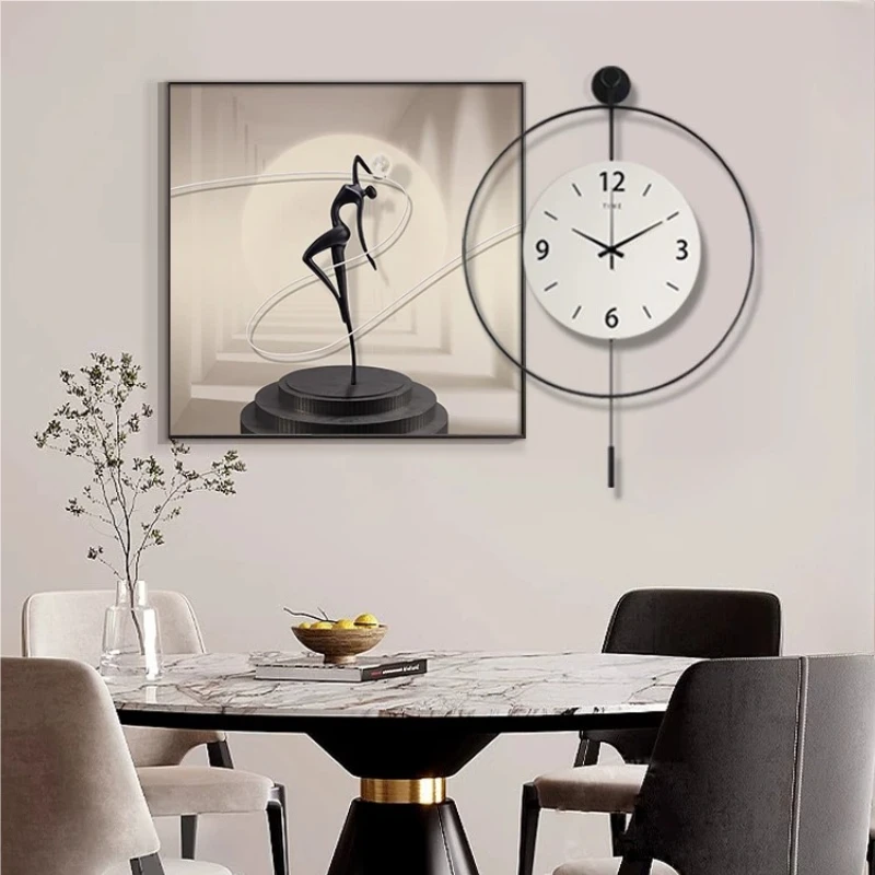 Modern Living Room Wall Clock Luxury Corridor Wall Decor Mute Digital Clock Restaurant Hanging Painting Wall Watch Home Decor