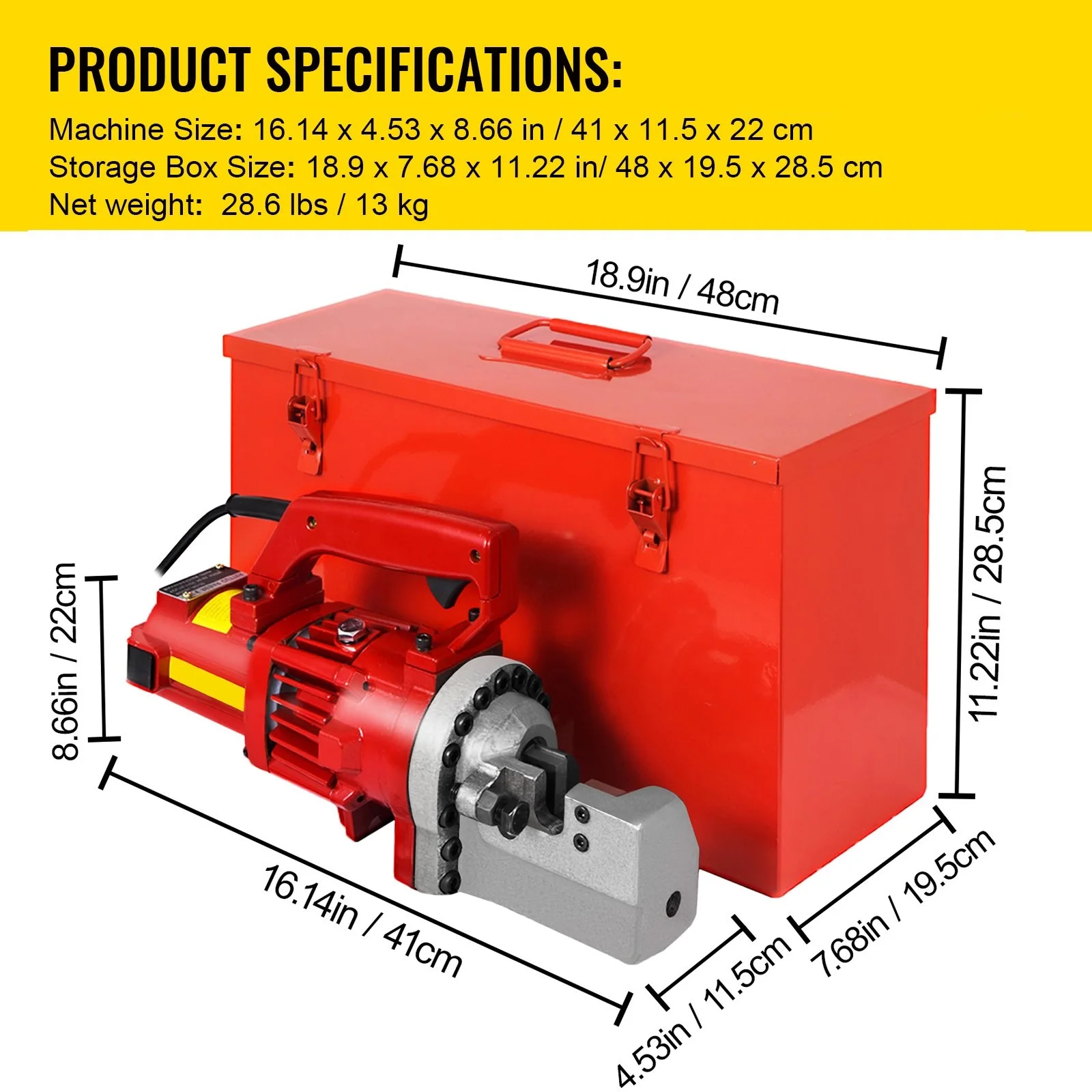 Electric Hydraulic Rebar Cutter, 1250W Portable Electric Rebar Cut 3/4\