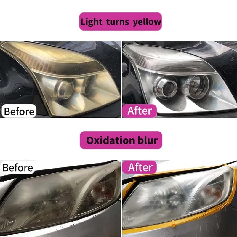 Car Headlight Restoration Kit Headlight Repair Polishing Cleanning Set Headlamp Scratch Remove Paste Car Light Refurbish Ceaner