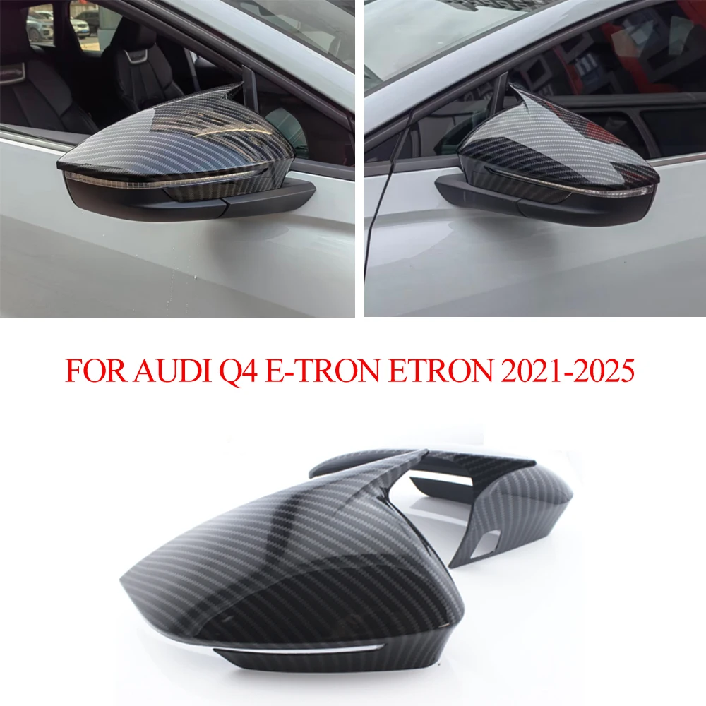 2Pcs For AUDI Q4 E-Tron 2021-2025 ABS Chrome Car Side Rearview Mirror Cover Protection Sequins Trim  Accessories