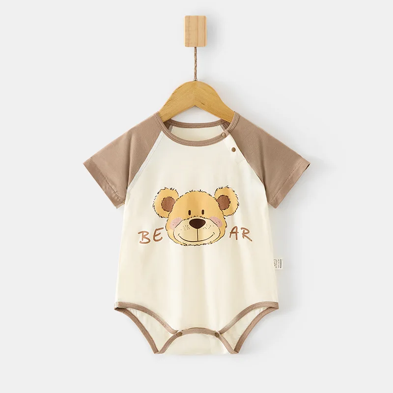 Baby Short Sleeve Onesie Summer Ice Dora Jumpsuit Newborn Baby Ultra-Thin Breathable Triangle Rompers Romper