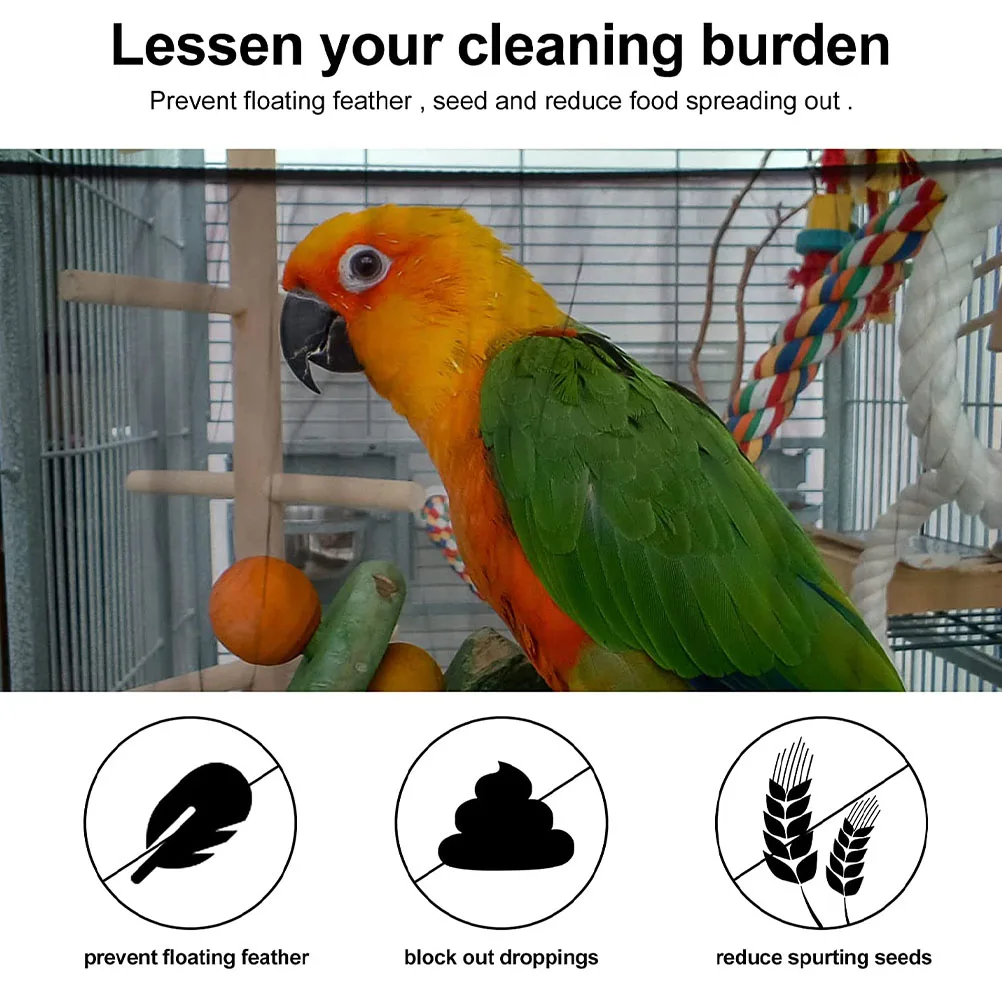 

2Pcs Birdcage Protector Netting Elastic Bird Cage Cover Splash Proof Cage Cover Easy Clean Bird Accessories Birdcage Covers