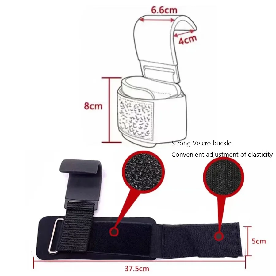 Lifting hook Power hook wrist strap non-slip hard pull hook Pull-up hand strap Grip wrist strap image 4
