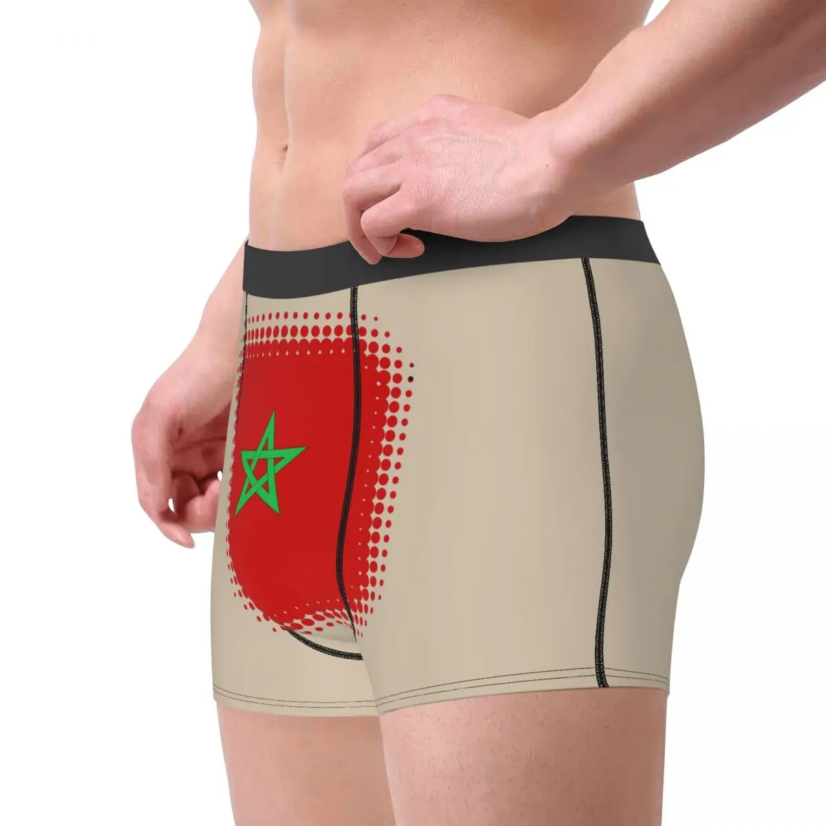 Трусы-боксеры, шорты с флагом Марокко, трусы в стиле ретро, мужские дышащие трусы для мужчин, подарки бойфренду