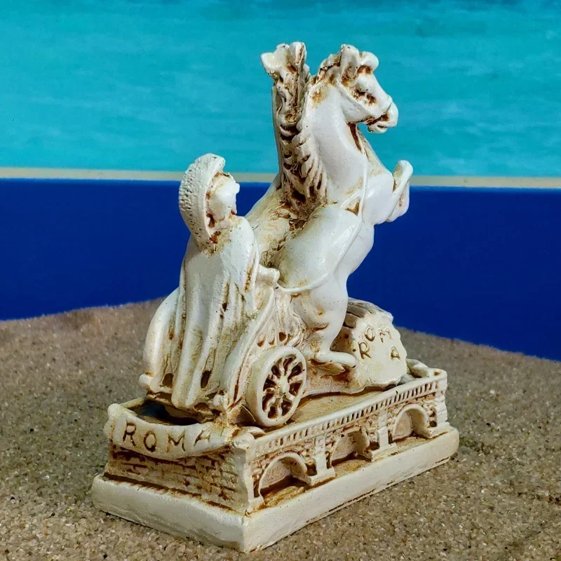 Ancient Roman Chariot Mini Figurines Resin Supplies Miniature Items Retro Ornaments Home Souvenirs Table Miniature Accessories