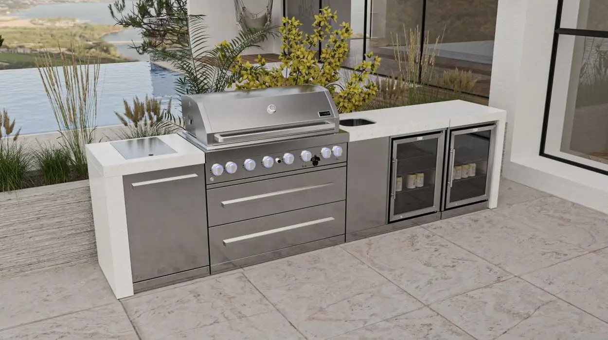 Hot Selling New Commercial BBQ Grill Cabinet Island All-In-One Stainless Steel Outdoor Kitchen Luxury