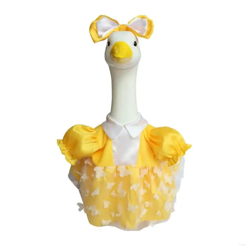 Birds Costume Dress Set with Dress and Decorative Headpiece, Outfit for Party Photos and Display Arrangements Y5GB