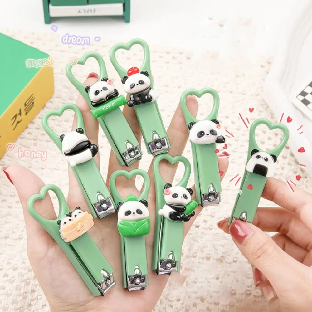 Panda dos desenhos animados Nail Clippers, evitar salpicos, cortador de unhas afiado e durável, uso prático encantador, ferramentas de cuidados com as unhas