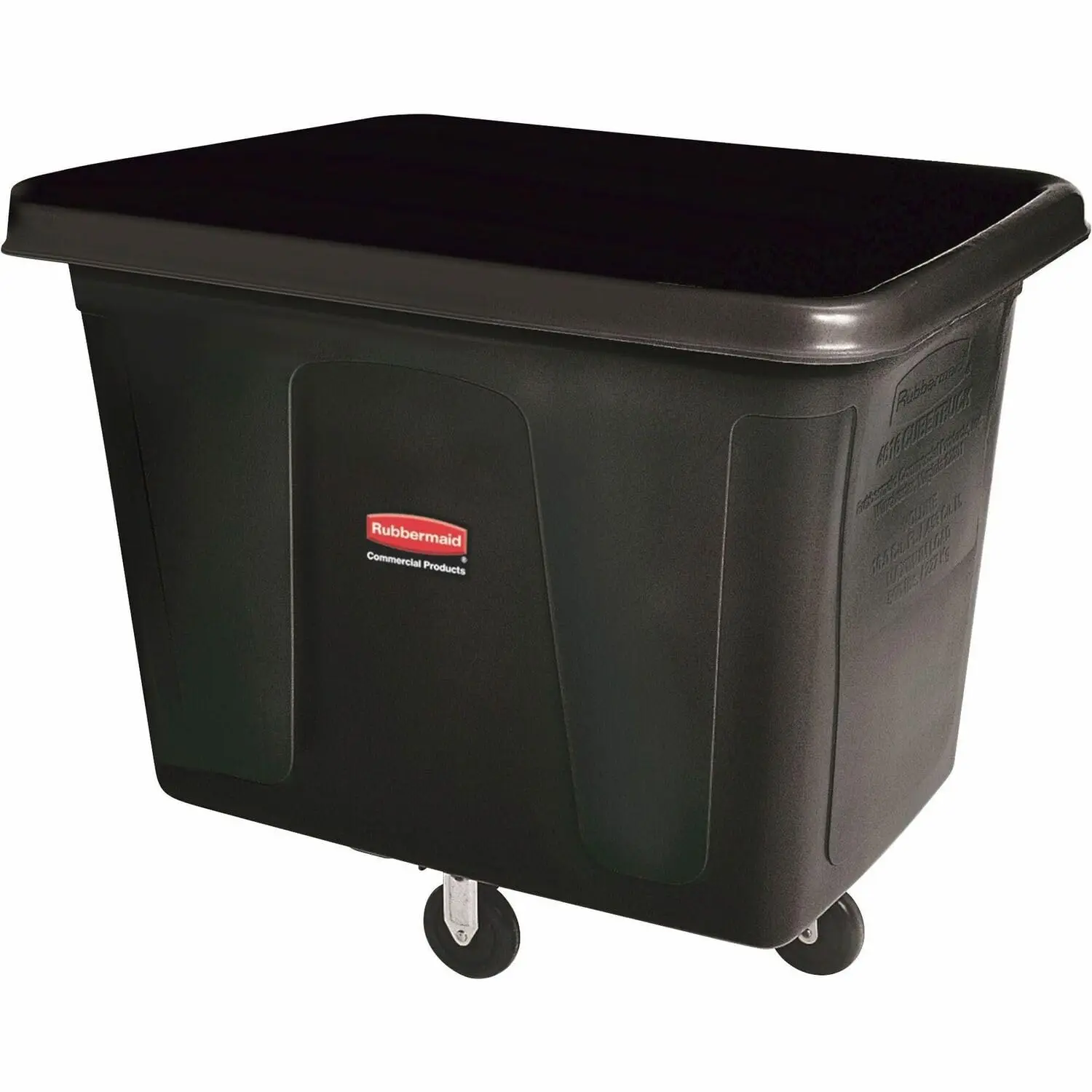 Rubbermaid Commercial Products Bulk Cube Truck with Wheels, 8 Cu. Ft., Black, Transport up to 300 lb. of Waste/Laundry/Linen/Sup