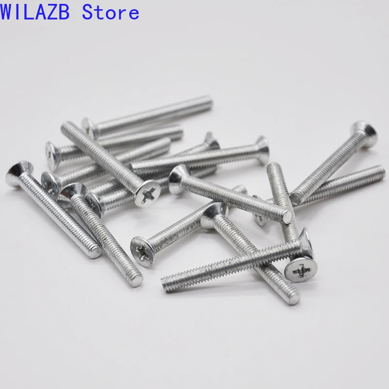 

10-50pcs GB819 Zinc Plated M3 M4 M5 M6 M8 Carbon Steel Phillips Flat Countersunk Head Bolt Cross Machine Screw