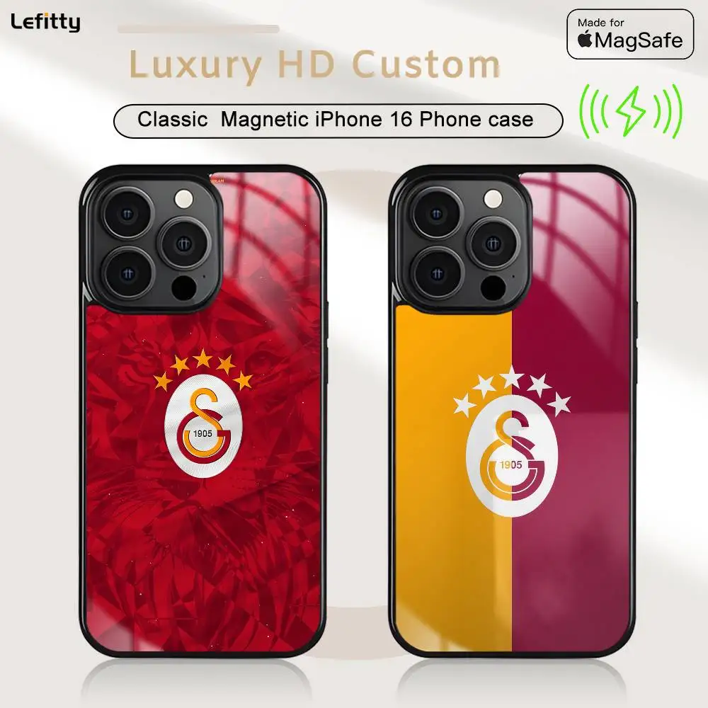 حافظة هاتف رائعة G-Galatasaray-Club لهاتف آيفون 16 15 14 13 12 11 Pro Max Plus غطاء شحن لاسلكي مغناطيسي صغير Magsafe