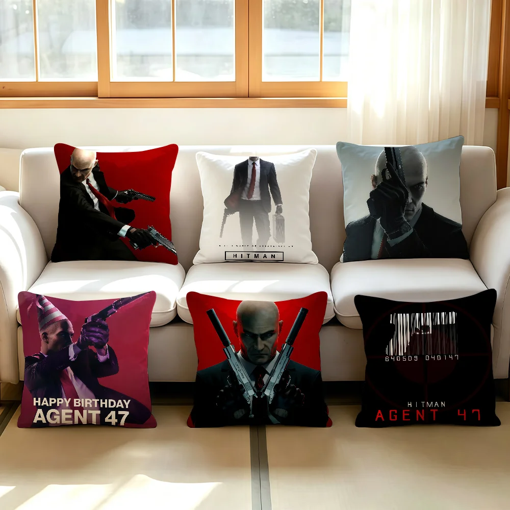 Game A-Agent 47 Hitman cushion cover Comfortable Decorative For Bedroom Living room Dormitory Picnic and Holiday Decoration