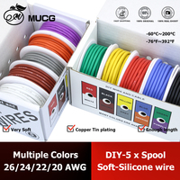 DIY Multicolor Box packed Silicone wire Very Soft Silicone cable In the spool For Electrical car wiring 28 26 24 22 20 AWG