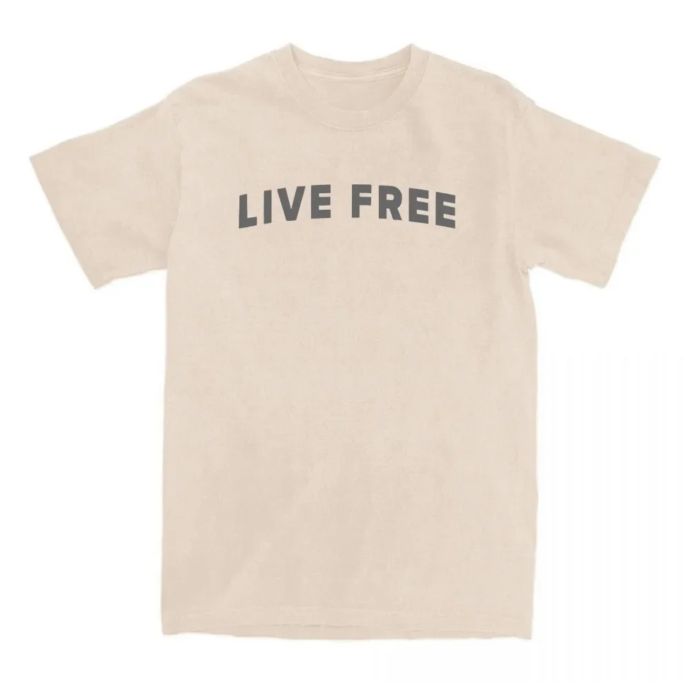 The Live Free Tee América Celebridade Charlie Kirk Camiseta de Algodão Solta Casual Mulheres/Homens Camiseta Moda O-pescoço Macio Camiseta Feminina