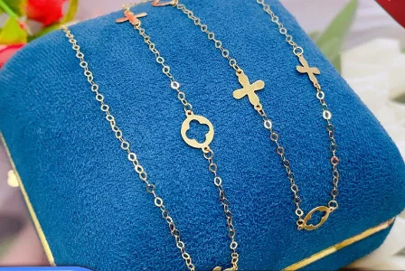 au750 jewelry real gold 18k chain necklaces for women fine gold necklace 40-45cm adjustable