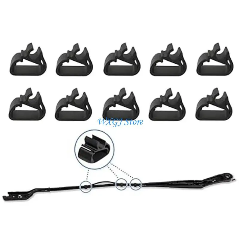 37JE Pack Of 20 Secure Windshield Wiper Washer Hose Clips Clamps Plastic Construction Easy Installation Universal Fit For Car