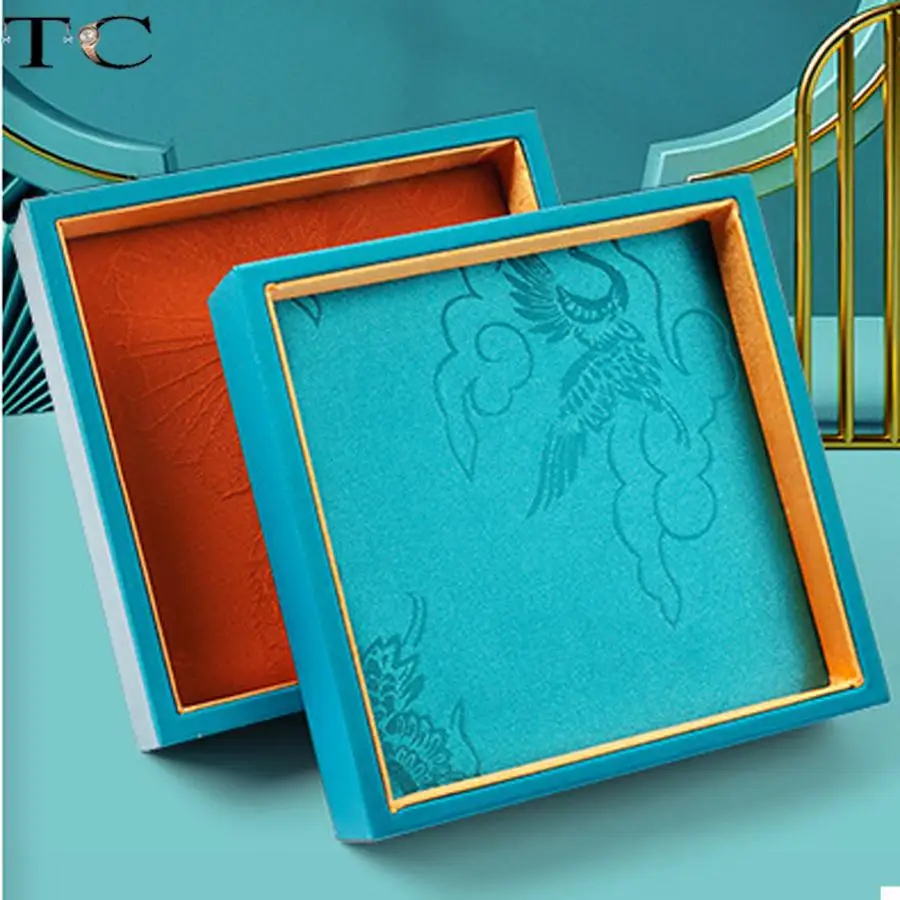 

New Chinese-Style Jewelry Tray Orange Ginkgo Leaf Embroidery Design for Displaying Necklaces Earrings Bracelets and Bangles