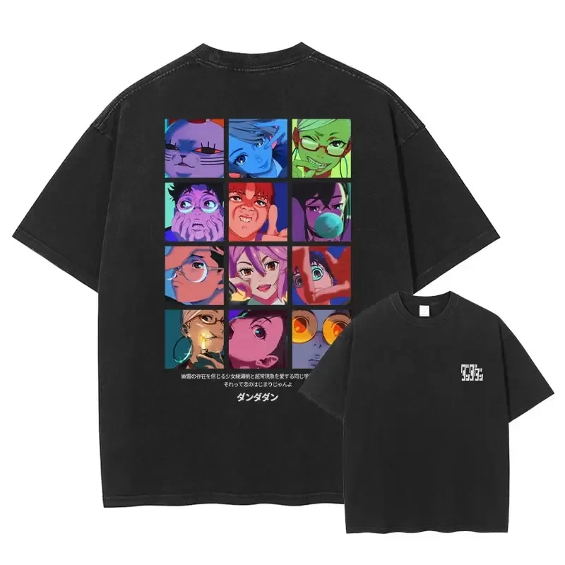 

Dandadan Momo Ayase Dynamic Red Stripe Vintage Washed Anime Print T Shirt Men 2026 Summer Casual Streetwear Oversized