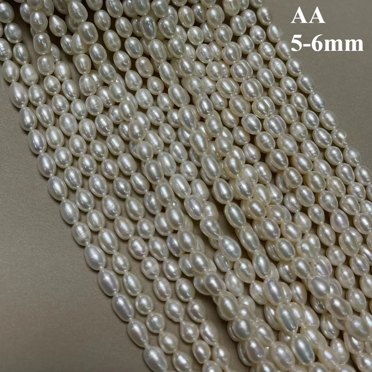 

5-6mm AA Natural Freshwater Baroque Pearl Beaded Rice Shape Loose Isolation Beads for Jewelry Making Diy Charm Bracelet Necklace