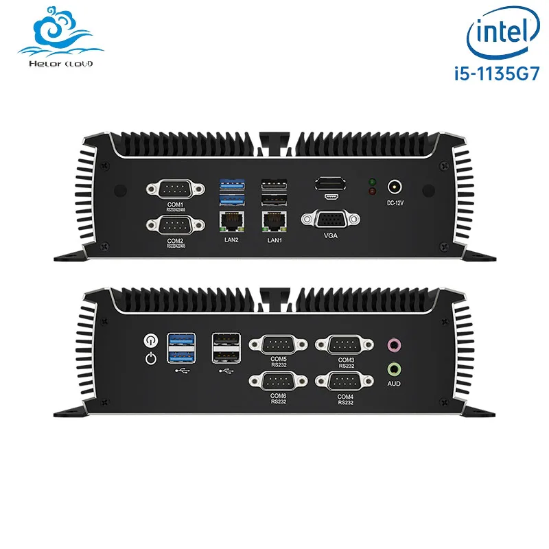 Helorpc lüfter los 2 lan6com industrieller mini pc 8g 128g ddr4 msats unterstützen win10/11 linux wifi bluetooth pfense firewall computer