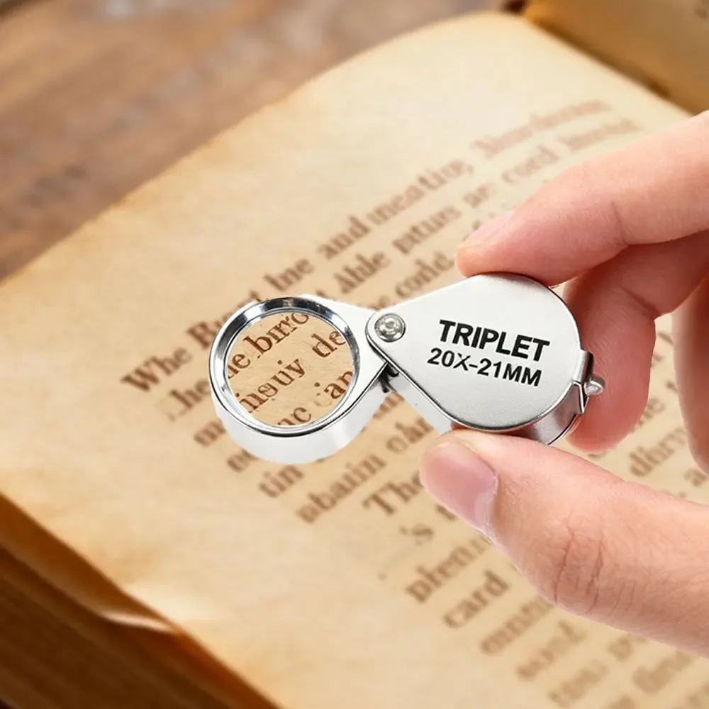 Jewelers Eye Glass Tool Jewelry Magnifying Glass Reading Magnifier Triplet Diamond Lupa 10-30X Foldable Pocket Loupe Magnifier
