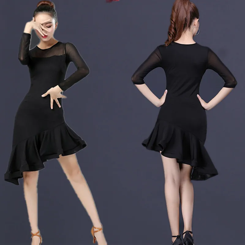 Новый костюм для латинских танцев, женский Long Sve Performance Dr Practice orm Adult Samba Cha Cha Rumba Dr