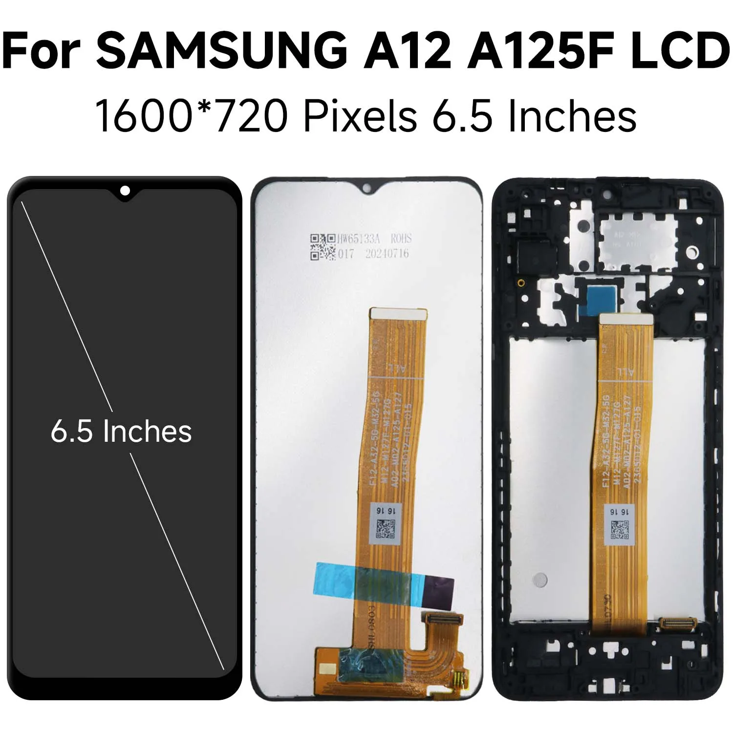 A12 For Samsung 6.5\'\'For Ori A125F A125M A125U A125N A125W LCD Display Touch Screen Digitizer Assembly Replacement