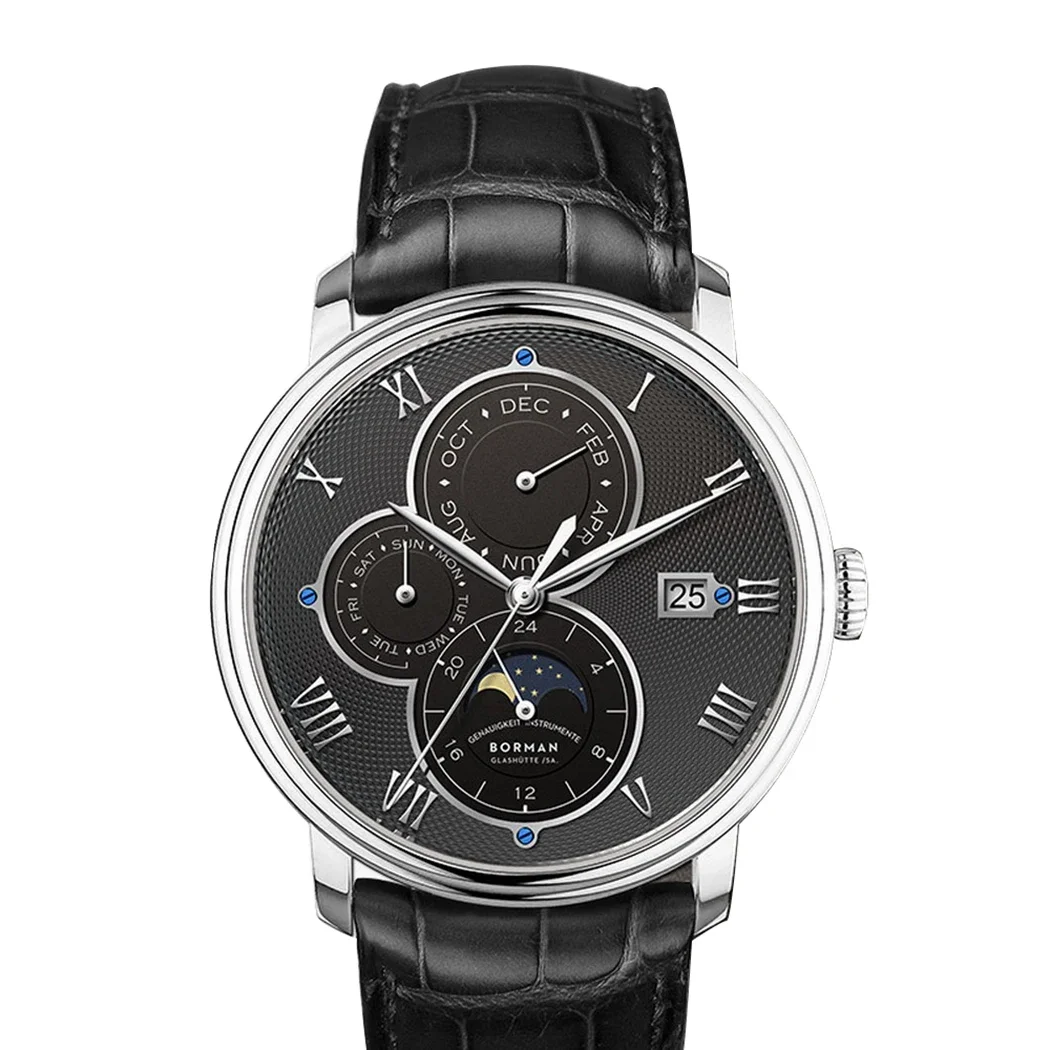 Borman Heren Automatische Horloges Luxe Heren Jurk Horloge Zelf Wind Mechanisch Horloge Mode 50M Waterdicht Saffier Maand Week