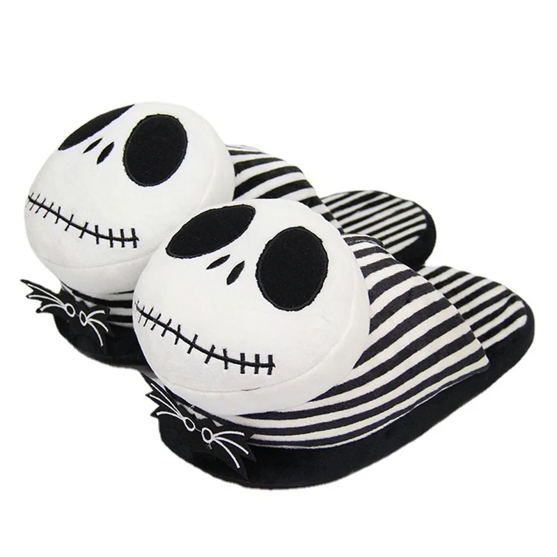 

Jack Skull Creative Funny Slippers Christmas Animation Around Winter Home Halloween Plush Cotton Slippers for Girls Boys 2022