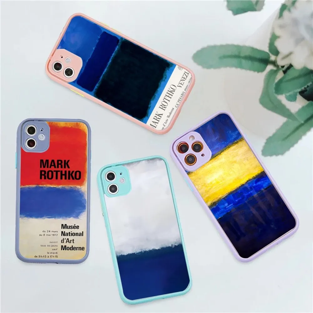 Rothko Abstract Colorful Tin Signs Phone Case for iPhone 14 11 12 13 Mini Pro Max 8 7 Plus X XR XS MAX Translucent Matte Cover