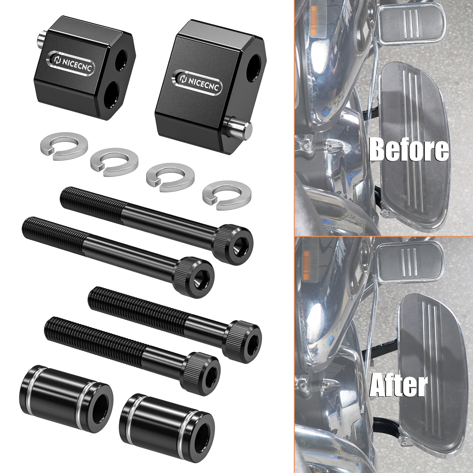 

Motorcycle Driver Floorboard Extender Kit for Harley Road King/Special FLHR Street Glide FLHX/S/ST Road Glide FLTRX/S/SE FLHT