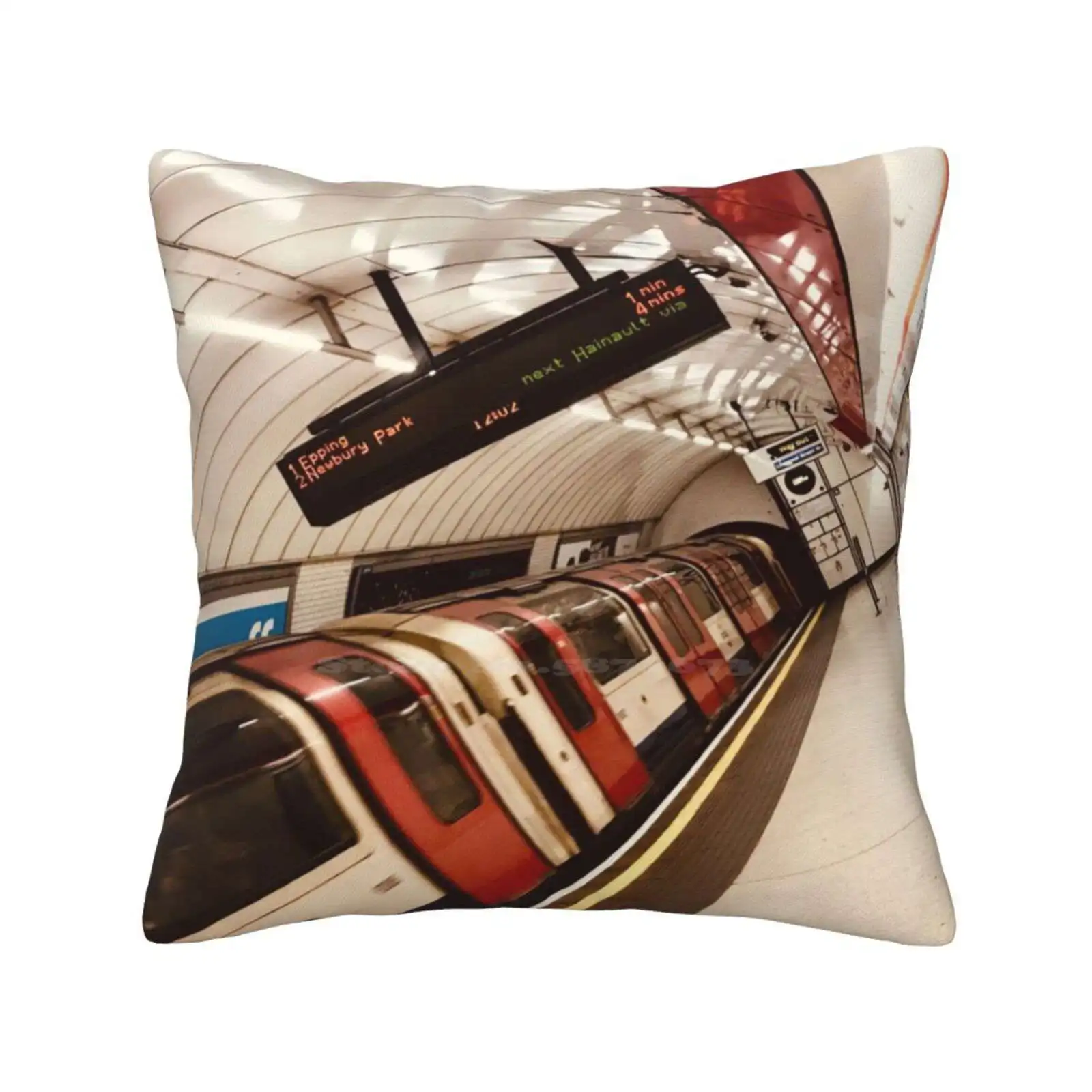 London Under Ground Station Home Sofa Car Cushion Cover Pillowcase Tube Train On The Journey London Transport England Uk