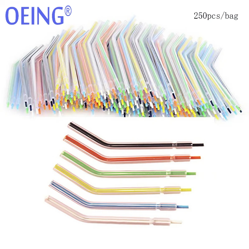 Dental disposable triple gun nozzle 250 pcs; triple syringe handpiece nozzle tip tube disposable nozzle tube tip plastic