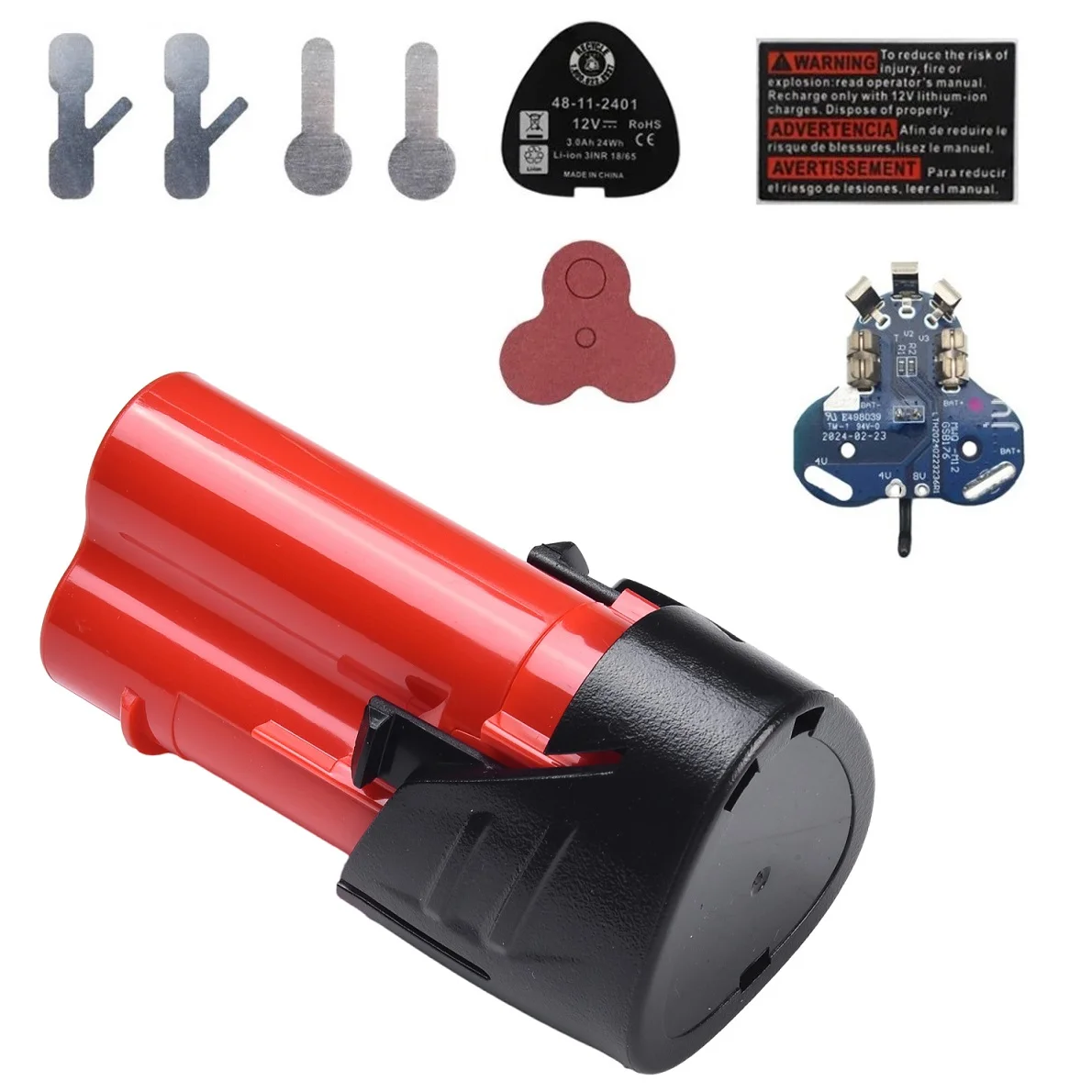 

1 Set Lithium Battery 3-Cell Plastic Shell Kit PCB Charging Protection Circuit Board Shell Red For 12V Li-Ion Battery 12V 1.3Ah