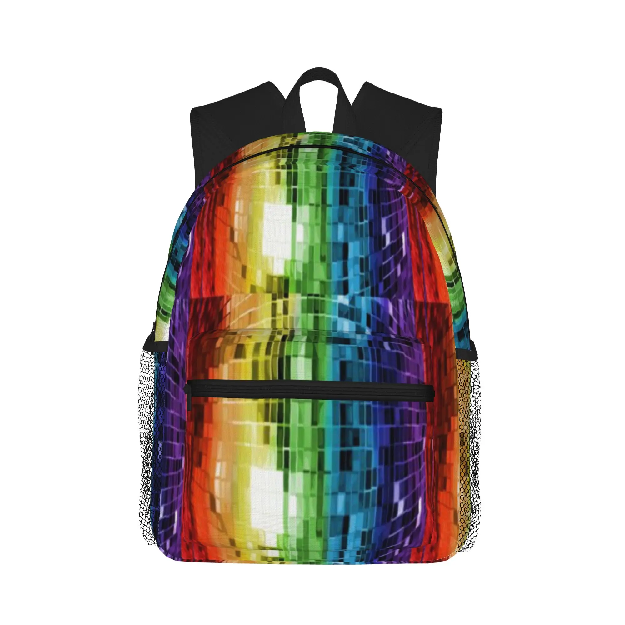 

Rainbow Disco Ball Pattern Casual Backpack for Students and Adults Student