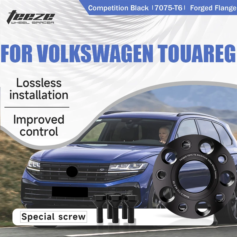

Teeze 2/4pcs 5x112 66.6 M14 x 1.5 Hub Centric Black Forged wheel spacer For Volkswagen Touareg Flange Plate 15/20/25/30/35mm
