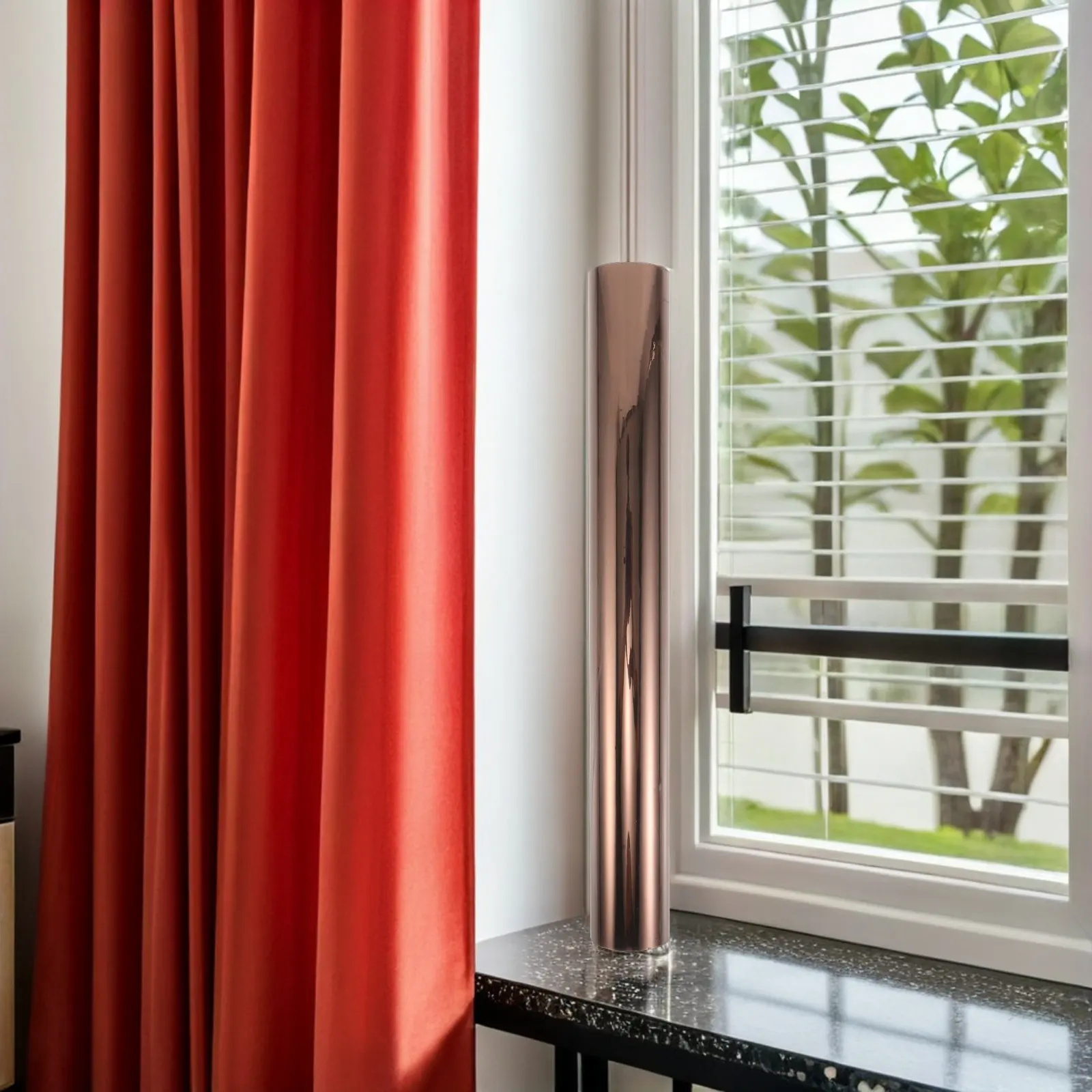 1 Roll Blackout Privacy Window Film 118x11.8 Inch One Way Mirror Film for Glass Windows Heat Blocking Sun Glare Reduction Uv