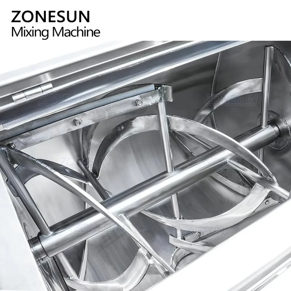ZONESUN ZS-BM200 Horizontal Ribbon Blender Dry Powder Mixing Machine for Food Detergent Nail Washing Industrial Mixer
