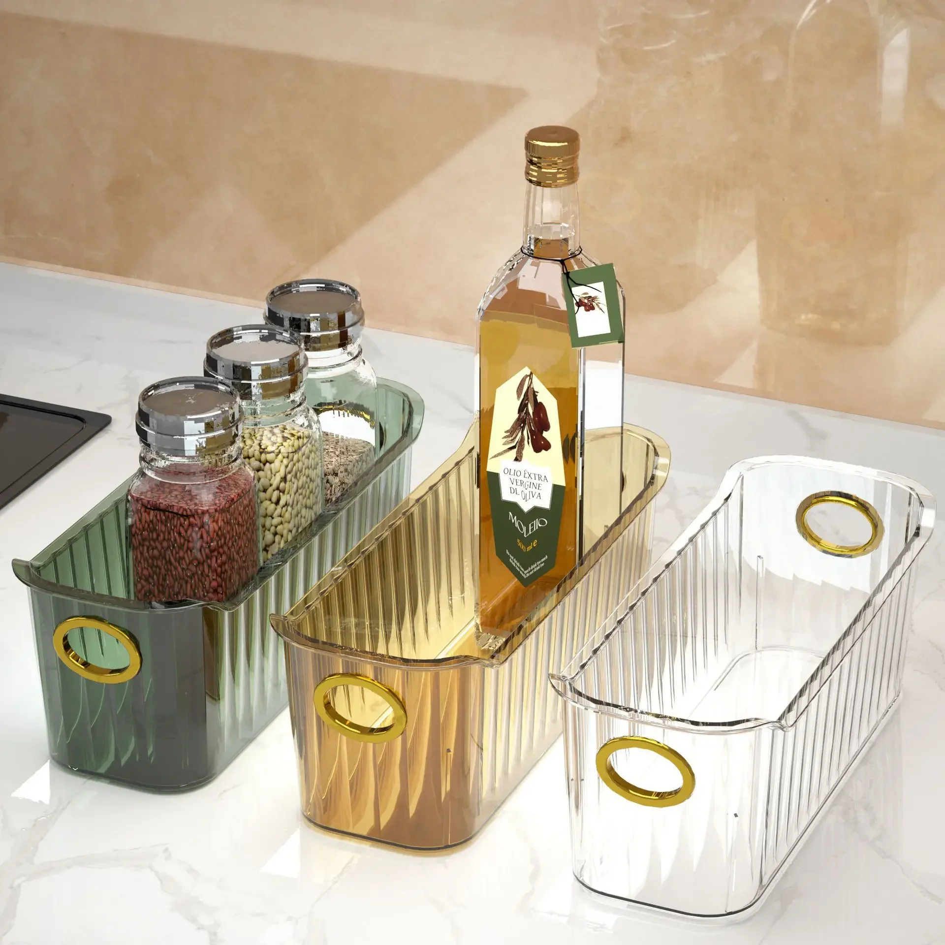 Desktop Narrow Storage Box Washbasin Cosmetics and Jewelry Storage Basket Living Room Coffee Table Miscellaneous Storage Box