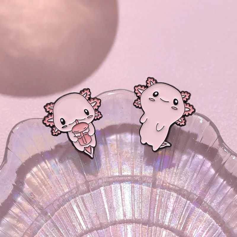 3-10 teile/satz Nette Marine Kreaturen Sammlung Emaille Pins Axolotl Haie Cartoon Tier Brosche Revers Abzeichen Schmuck Geschenke für Kinder – Detail 10