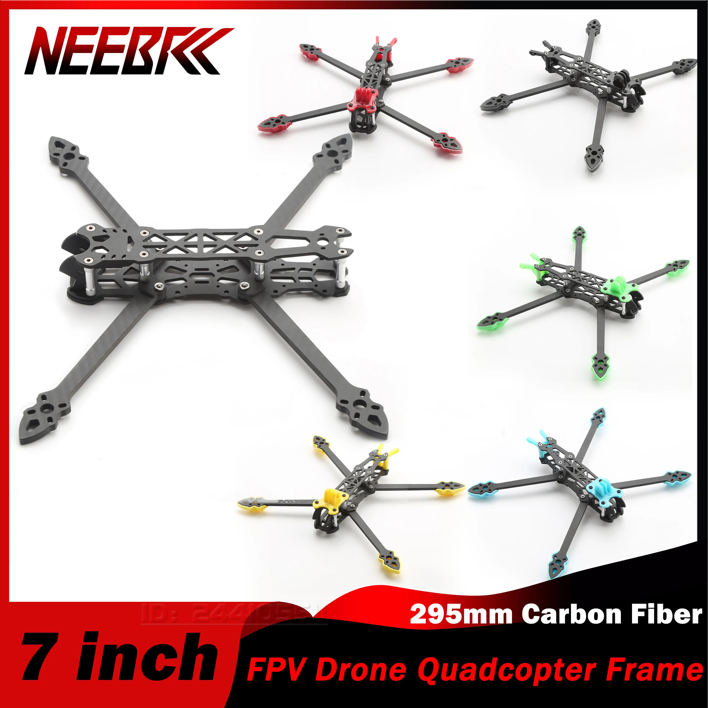 

NEEBRC 7inch 295mm FPV Racing Drone Frame Carbon Fiber Kit for Mark4 RC Quadcopter Four-axle Aerial Model Plane Rack Freestyle