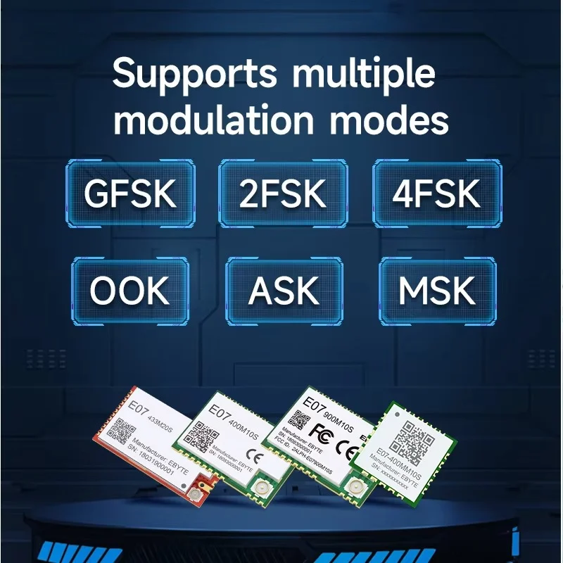 CC1101 E07 Wireless RF Module 433Mhz Module Stamp Hole Antenna Long Range 1.5km SMD Package SPI Wireless Module