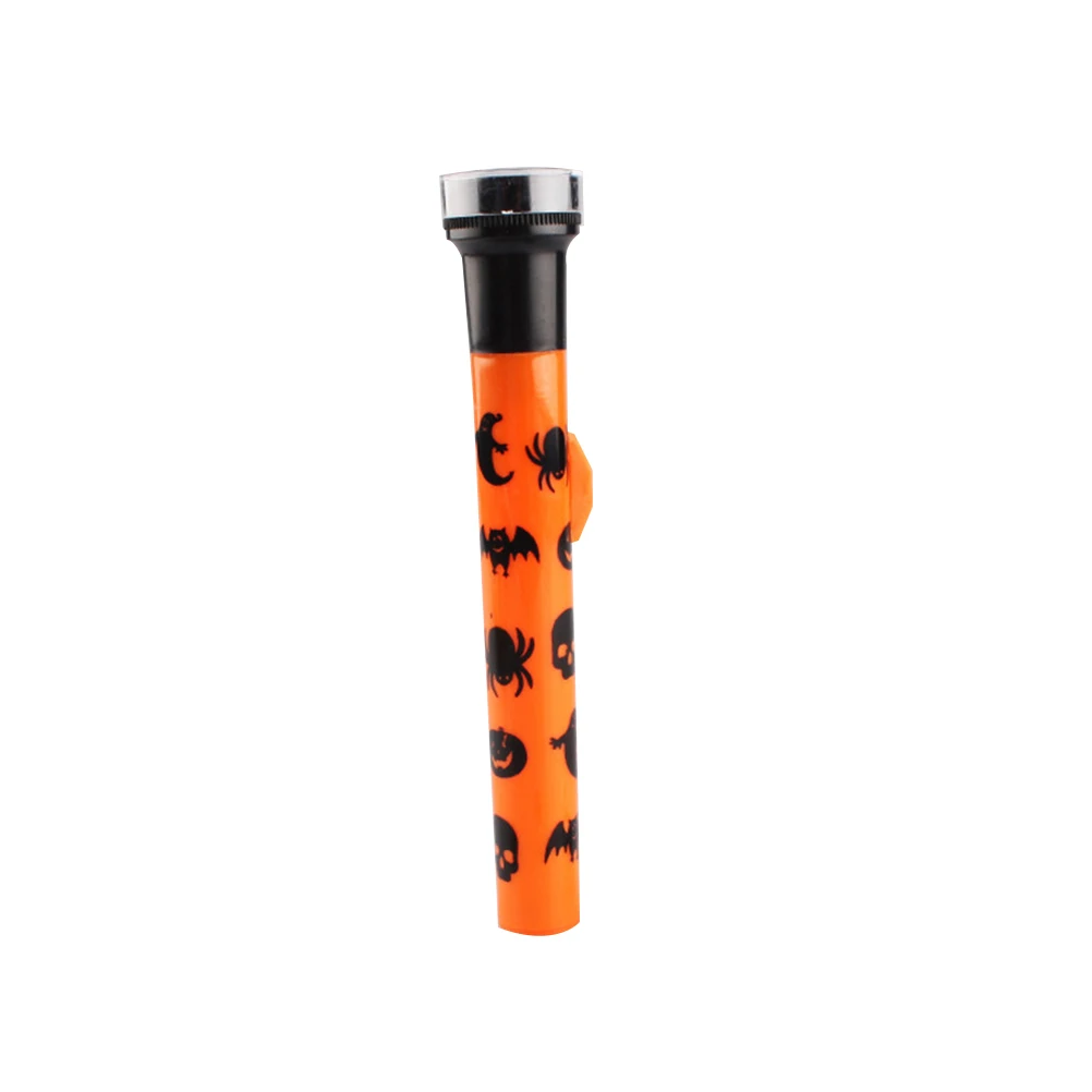 

3pcs Pumpkin Projection Light Halloween Flashlight Orange Ghost Pattern Haunted House Kids Party Props Gifts