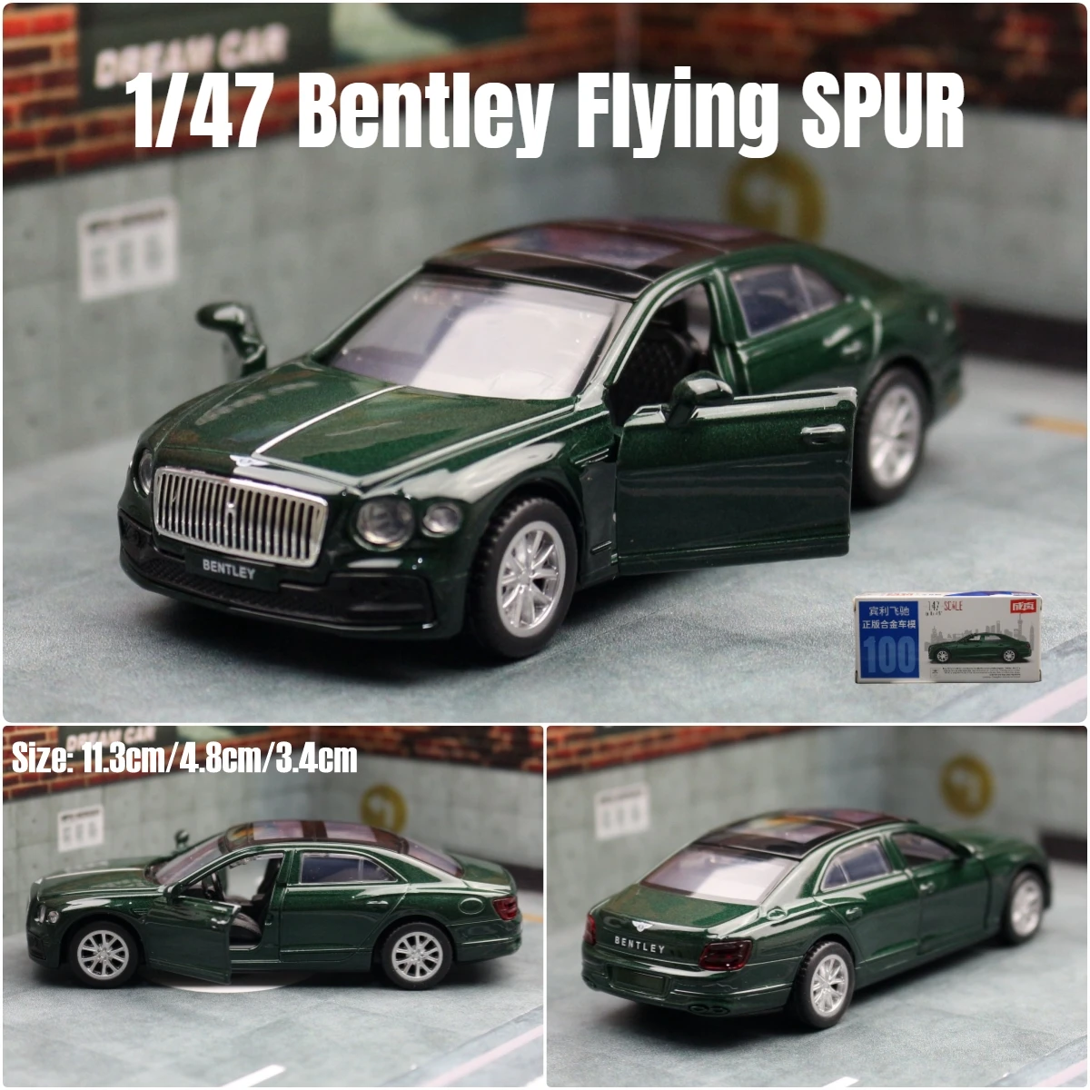 正規品　現行型　BENTLEY Fling spur 1/43 ミニカー 1/47 Bentley Flying SPUR HYBRID Toy Car For Children Diecast Metal