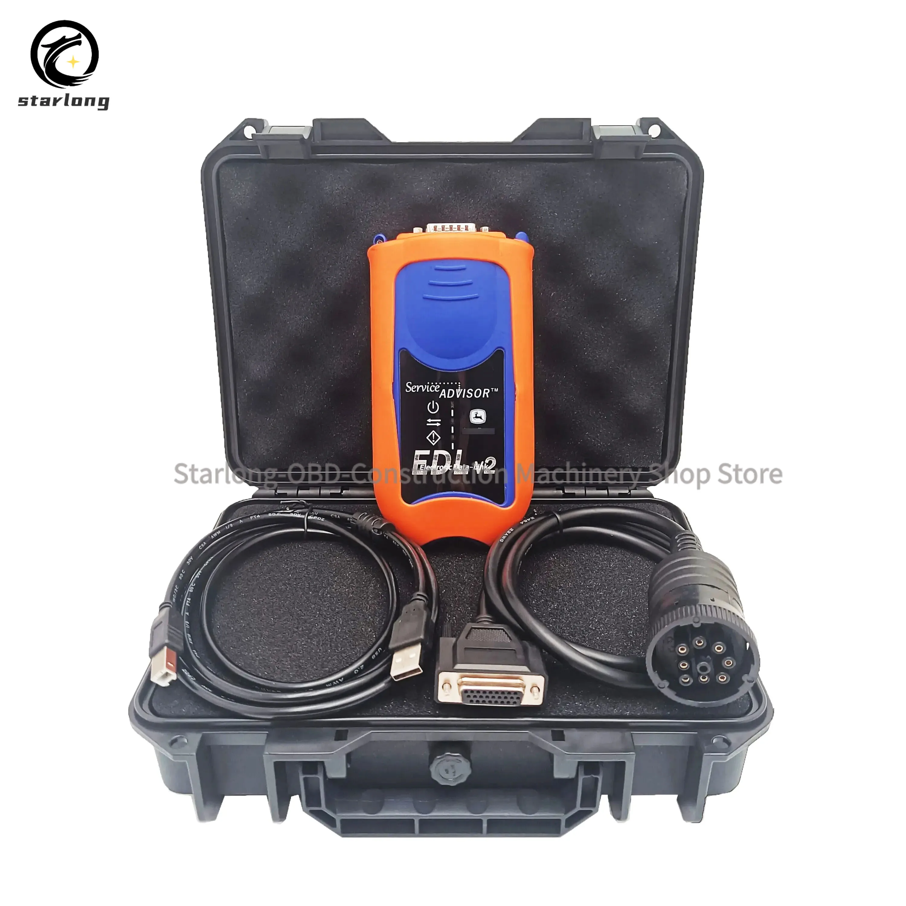 For EDL V2 EDLSCAN Electronic Data Link Diagnostic Adapter Construction Agriculture Equipment Engine Service ADVISOR