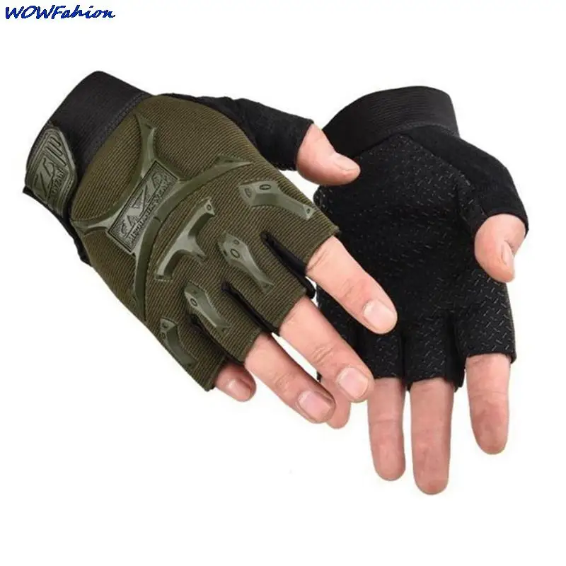 Children Cycling Gloves Kids Half Finger Gloves Elastic Non-slip Gloves Outdoor CS Riding Camouflage Mittens