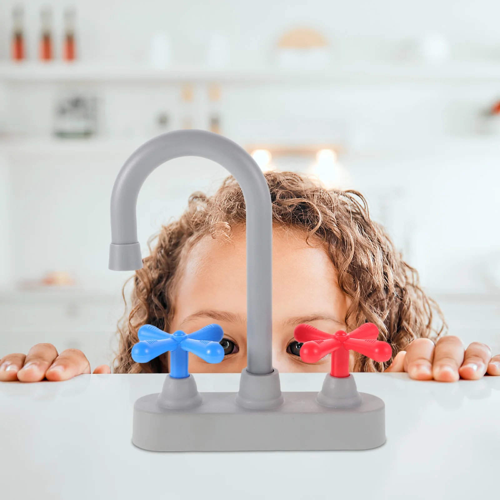 

Kitchen Faucet Toys Dish Washing Accessory Kids Artificial Water Wooden Children's Pretend Game Plastic Fake Playthings Sink