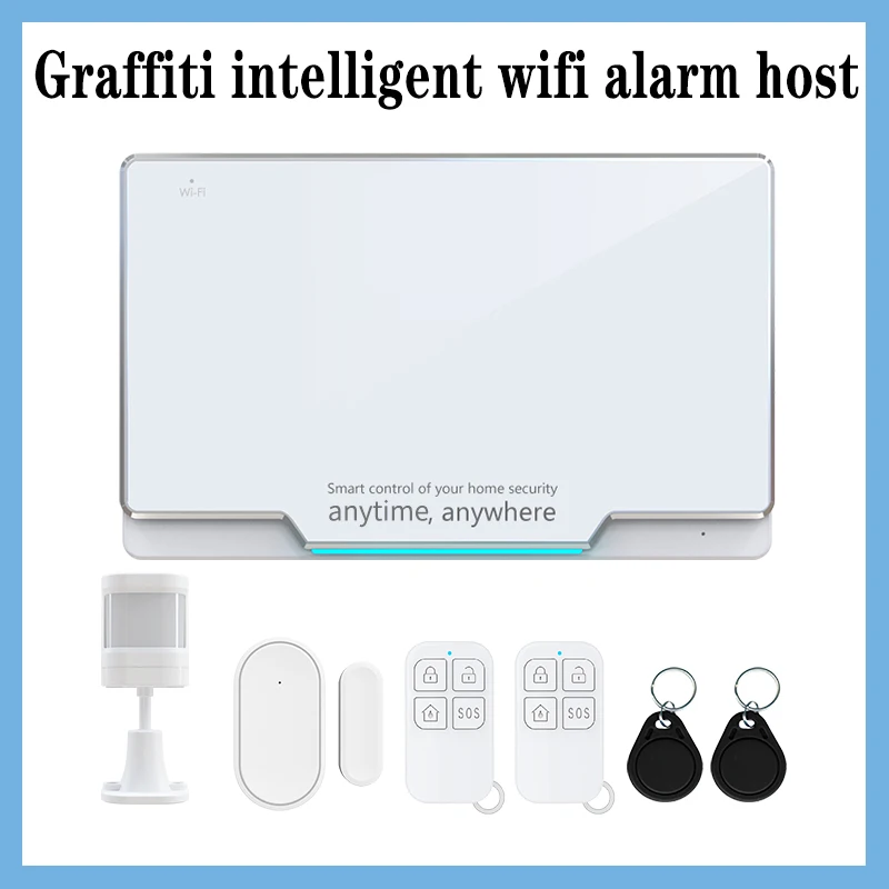 Home anti-theft alarm system Door magnetic wireless doorbell alarm WIFI graffiti smart home application control video monitoring